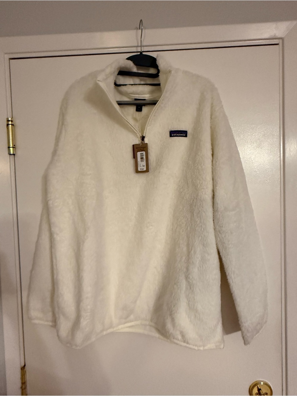 Patagonia Cream Plush Quarter-Zip Turtleneck Pullover